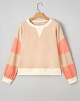 Jolene Block Textured Patchwork Pullover