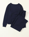 Textured Top and Pants Set