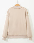 Solid Mock Neck Drop Shoulder Oversize Sweatshirt