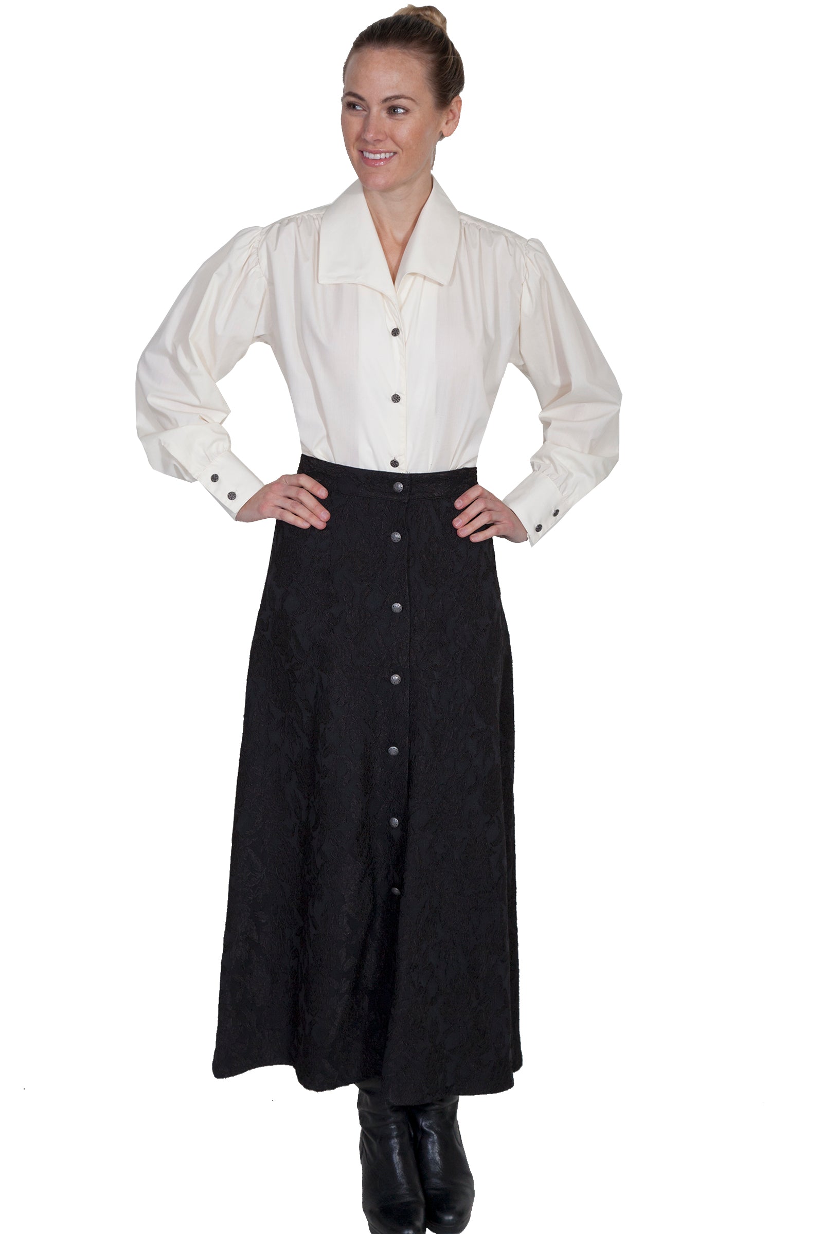 Button Front Skirt - 741496