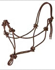 Hilason Western Tack Side Pull Horse Rope Halter Black W/ Nickle Plated Ring