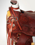 Western Horse Wade Saddle Leather Ranch Roping Mahogany Hilason