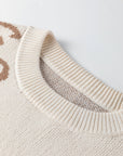 Leopard Asymmetric Drop Shoulder Sweater