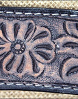 HILASON Western Horse Headstall & Breast Collar Tack Genuine American Leather Floral Rough Out Black