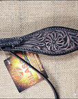 HILASON Western Horse Headstall & Breast Collar Tack Genuine American Leather Floral Rough Out Black