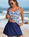 Colorblock Tankini Top and Skort Swim Set