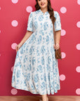 Plus Size Floral Paisley Tiered Maxi Dress