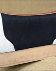 Western Wool Felt Horse Saddle Pad Alligator Print Leather 30 X 30
