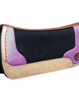 Western Wool Felt Horse Saddle Pad Alligator Print Leather 30 X 30