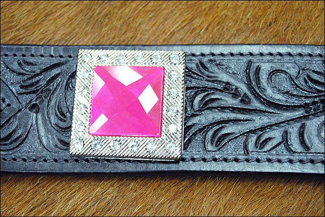 Hilason Western Headstall &amp; Breast Collar Horse American Leather Black Pink
