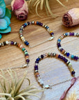 6.25” Mixed Gemstone Bracelet – 6mm Sterling Silver Pearls