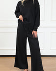 Textured Top and Pants Set