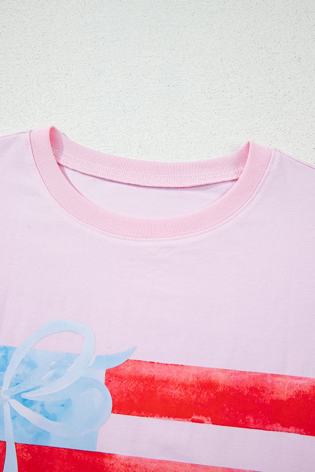 USA Flag Bow Crewneck Graphic Tee