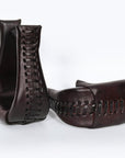 HILASON Western Saddle Bell Dark Oil Leather Horse Saddle Stirrups | Western Saddle Stirrups | Leather Horse Stirrups | Equestrian Stirrups | All-Purpose Horse Stirrups
