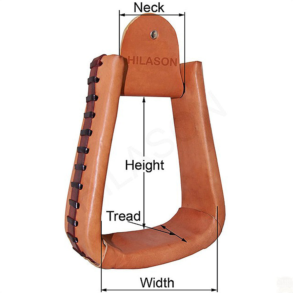 HILASON Western Saddle Black Leather Covered Horse Saddle Stirrups Pair | Leather Horse Stirrups | Full-Grain Leather Stirrups | Wide Tread Stirrups | Stable Riding Stirrups