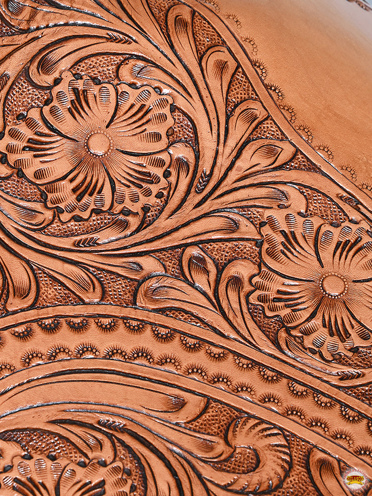 Hilason Classic Series Hand-Made Rodeo Bronc American Leather Saddle