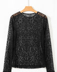 Leopard Sheer Mesh Long Sleeve Top