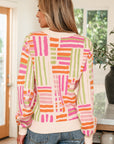 Tru Pattern Puff Sleeve Sweater