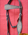 HILASON Western Horse Headstall Breast Collar Set Tack Genuine American Leather Plain Rough Out Dark Brown