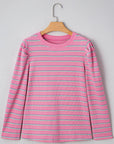 Giana Stripe Textured Knit Long Sleeve Top