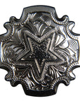 Western Screw Back Concho 1.5In Bright Silver Star Saddle Cowgirl Hilason