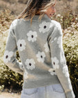Maria Floral Half Zip Drop Shoulder Sweater
