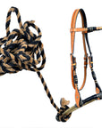 Hilason Western Horse Headstall American Leather Rawhide Bitless Rein