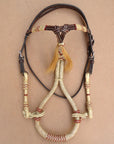 HILASON Western American Leather Bitless Bitfree Headstall Bosal Reins
