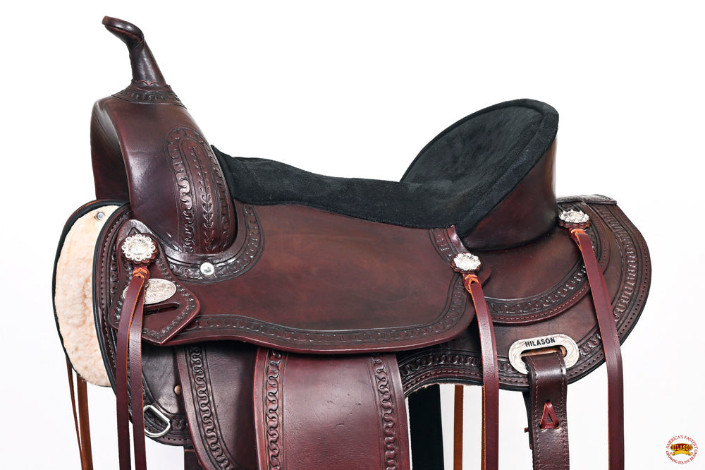 HILASON Western Horse Saddle American Leather Flex Tree Trail &amp; Pleasure Chocolate Brown