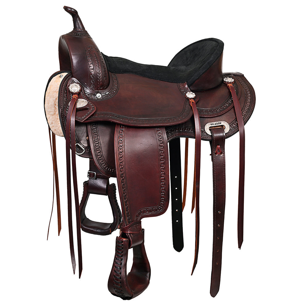 HILASON Western Horse Saddle American Leather Flex Tree Trail &amp; Pleasure Chocolate Brown