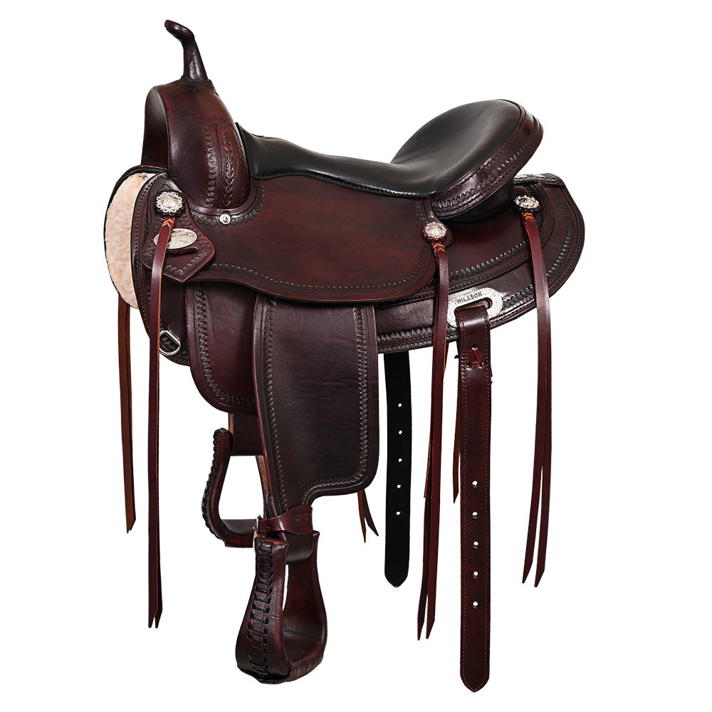 HILASON Western Horse Saddle American Leather Flex Tree Trail &amp; Pleasure Chocolate Brown