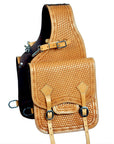 HILASON Soft Leather Horse Saddle Bag Light Oil Tan | Equestrian Western Adjustable Closure