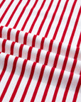 Stripe Contrast Trim Round Neck Puff Sleeve T-Shirt