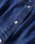 Denim Shirt Collar Long Sleeve Mini Dress
