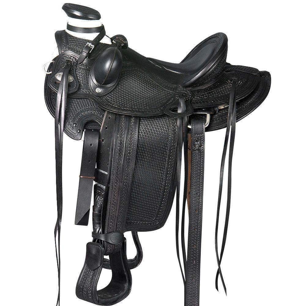 Western Horse Saddle American Leather Wade Ranch Roping Black Hilason