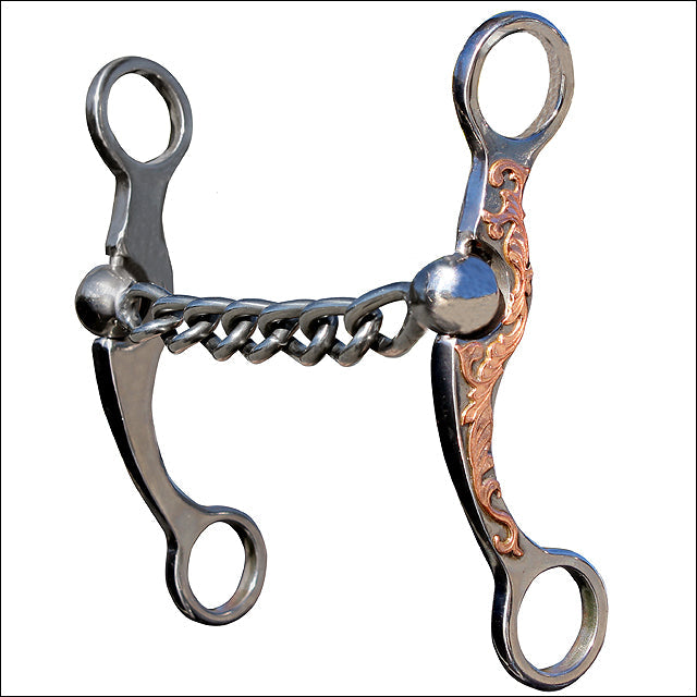 6 In Shank Professional Choice Copper Flroal Chain H. Mouth Bit –