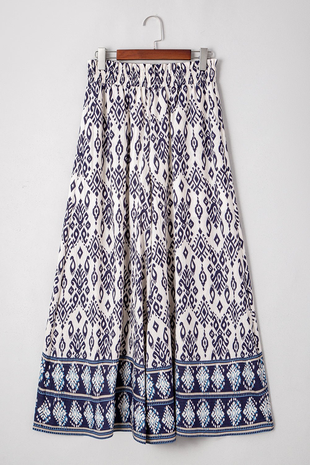 Boho Smocked High Waist Wide Leg Pants