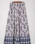 Boho Smocked High Waist Wide Leg Pants