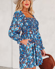 Norava Ruffled Sleeve Floral Dress