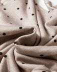 Polka Dot Boat Neck Long Sleeve Ruched T-Shirt