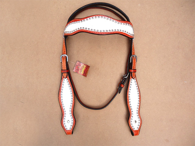 Hilason Western Horse Headstall &amp; Breast Collar American Leather Tan