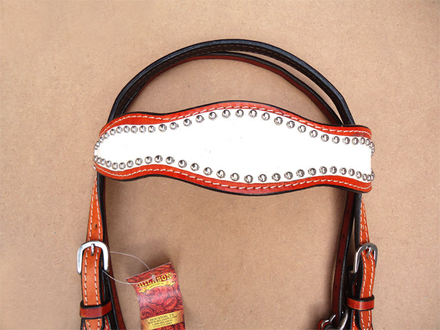 Hilason Western Horse Headstall &amp; Breast Collar American Leather Tan