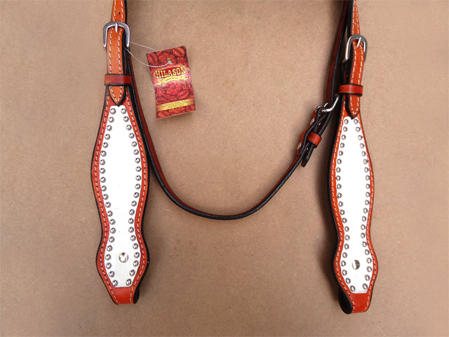 Hilason Western Horse Headstall &amp; Breast Collar American Leather Tan