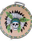 Hilason Medium 4 Rope Capacity Rope Can With Attractive Printed Genuine Leather Trim