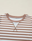 Stripe Short Bubble Sleeve T-Shirt