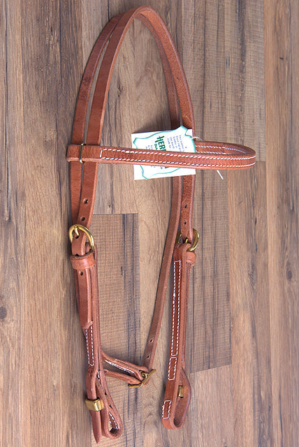 3/4' Hilason Hermann Oak Leather Quick Change Cheeks Horse Browband Headstall