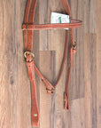 3/4" Hilason Hermann Oak Leather Chicago Screw Cheeks Horse Browband Headstall