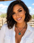Geometric Teardrop Fashion Turquoise Pendant Necklace