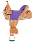 Hilason Western Horse Treeless Trail Barrel American Leather Saddle