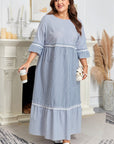 Amy Patchwork Shift Long PLUS Dress